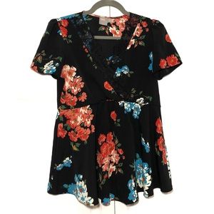 ASOS Women’s V-Neck Lace Floral Top